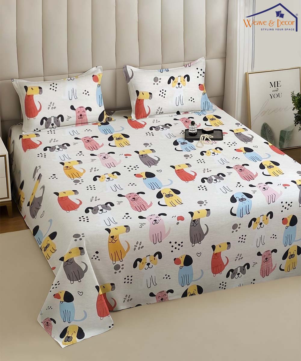 kids dog theme bedsheet