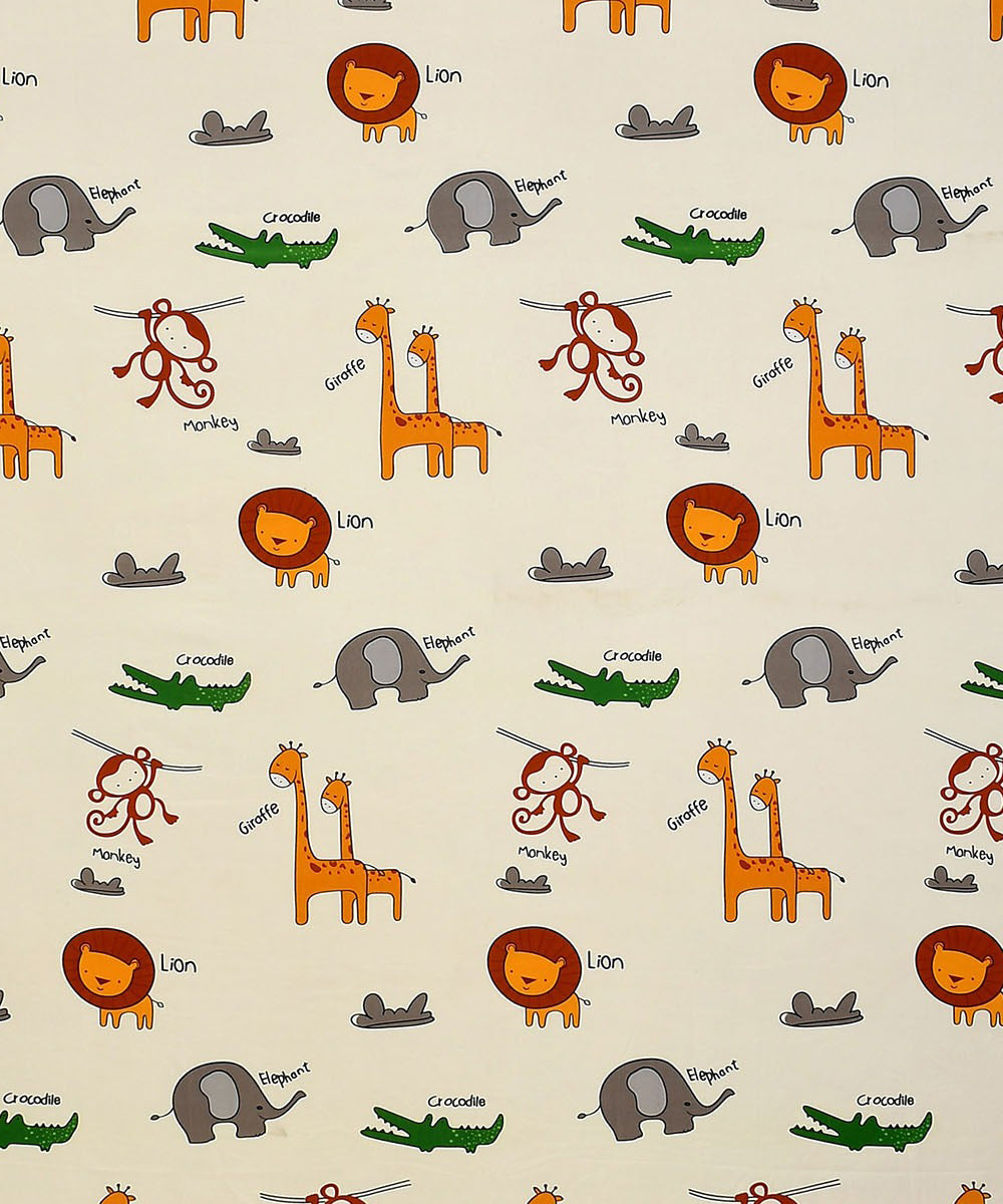 Jungle Safari Adventure Kids Flat Bedsheet With Pillow Covers