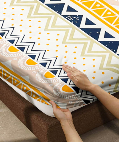 ZigZag Serenity Queen Fitted Bedsheet With 2 Pillow Covers