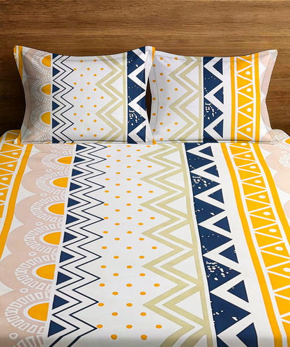 ZigZag Serenity Queen Fitted Bedsheet With 2 Pillow Covers