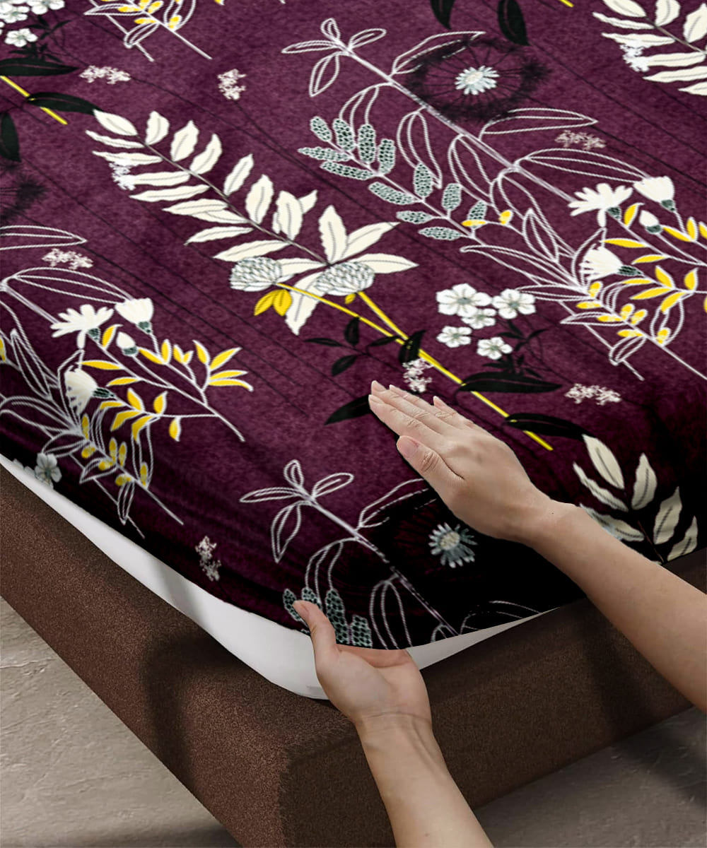 Twilight Flora Bedsheet With Pillow Covers