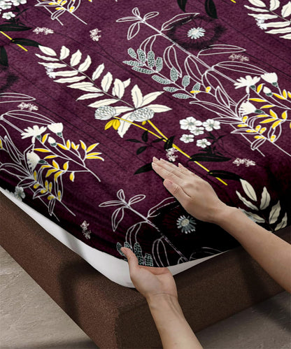 Twilight Flora Bedsheet With Pillow Covers