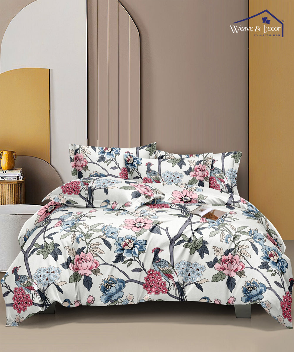 Orchard Elegance Fitted Bedsheet With Pillow Cover