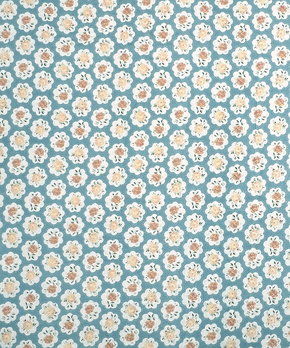 Teal Garden Flat Double Bedsheet With 2 Pillow Covers