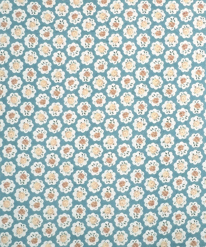 Teal Garden Flat Double Bedsheet With 2 Pillow Covers