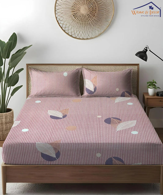 Blush Mirage   King Size Bedsheet With 2 Pillow Cover