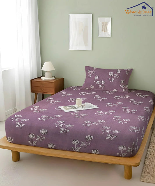 Lilac Garden  Flat Bedsheet With Pillow Covers