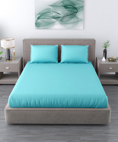 Sky Fitted Bedsheet With Pillow Cover