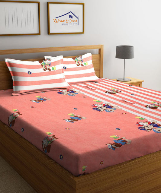 Paw Patrol king Fitted Bedsheet with 2 Pillow Covers