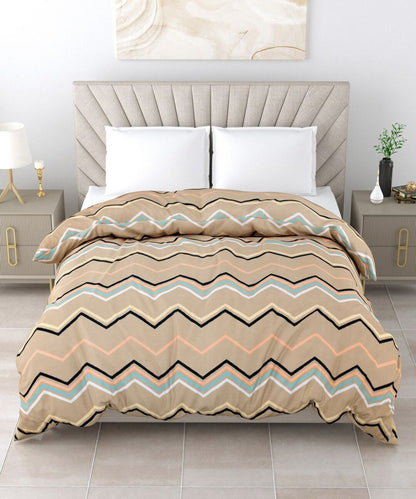 Brown Zigzag 350GSM All Weather Comforter