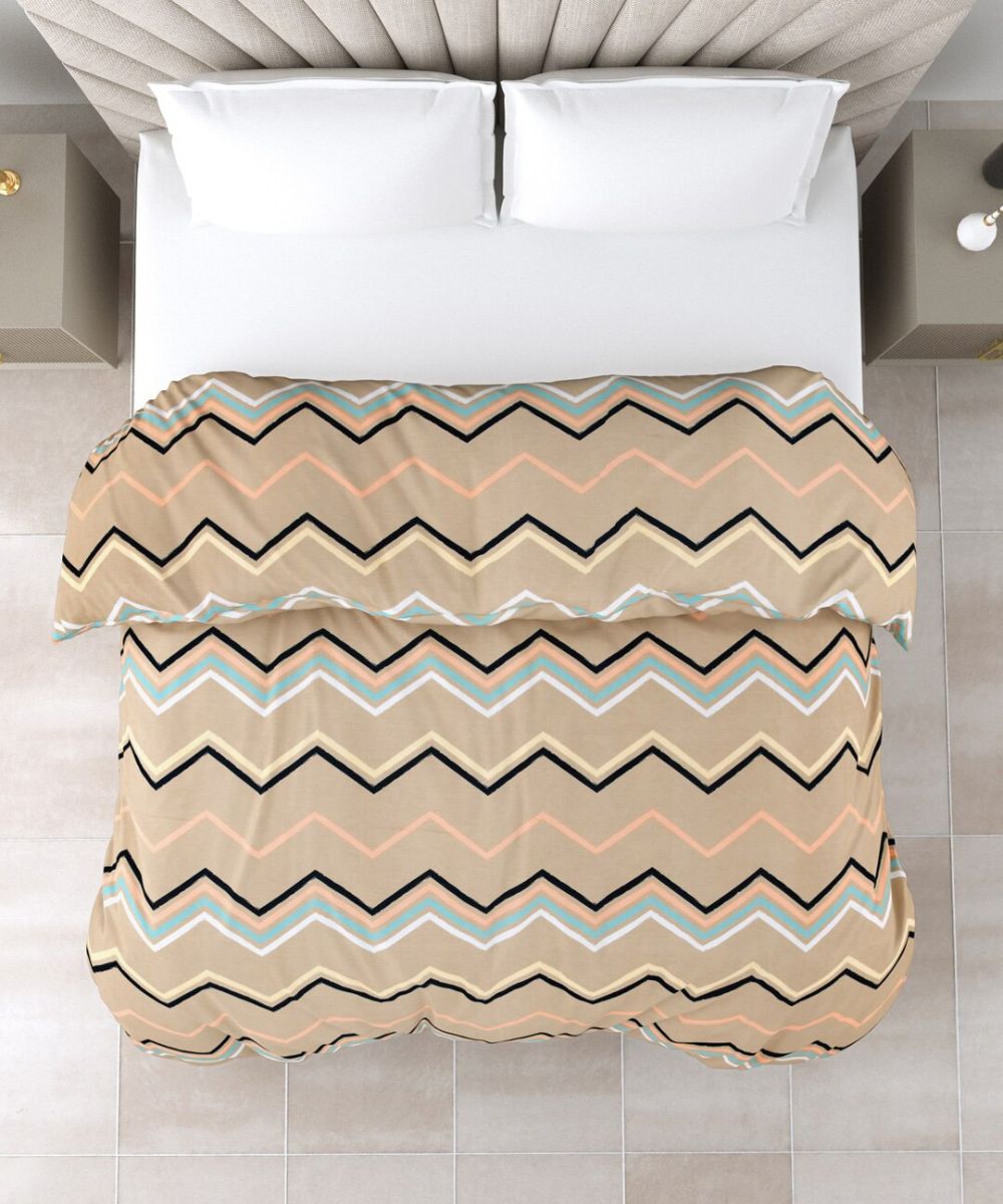 Brown Zigzag 350GSM All Weather Comforter