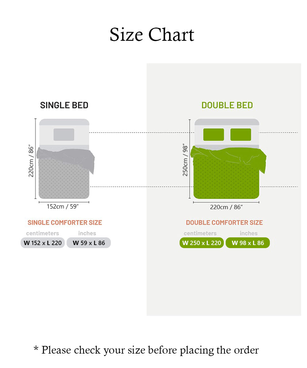 Heart & Checks350GSM All Weather Comforter