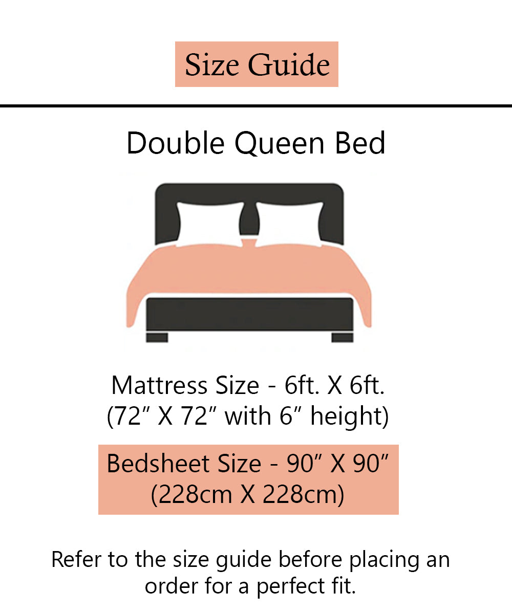 Up and Down Flat Double Bedsheet With 2 Pillow Covers