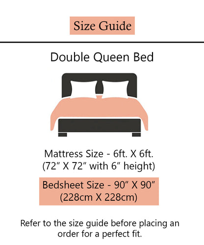 Modern MatrixFlat Double Bedsheet With 2 Pillow Covers