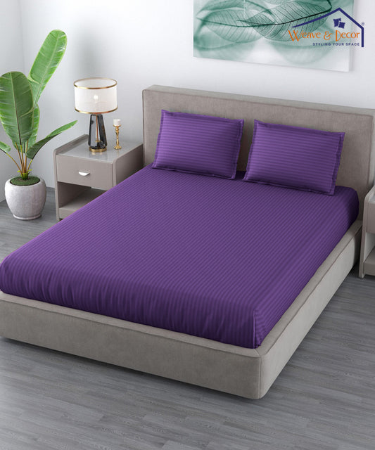 Violet Fitted Bedsheet With Pillow Cover