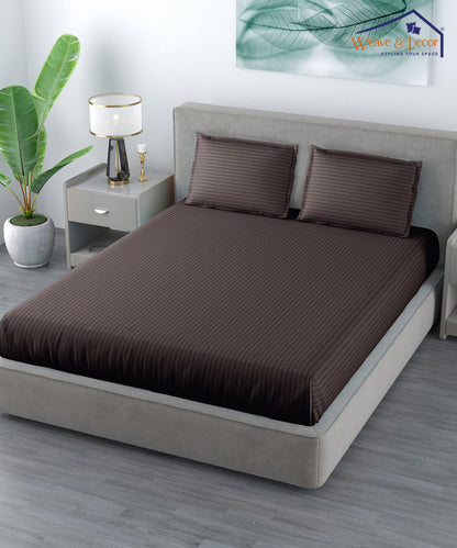 Brown Fitted Bedsheet With Pillow Cover