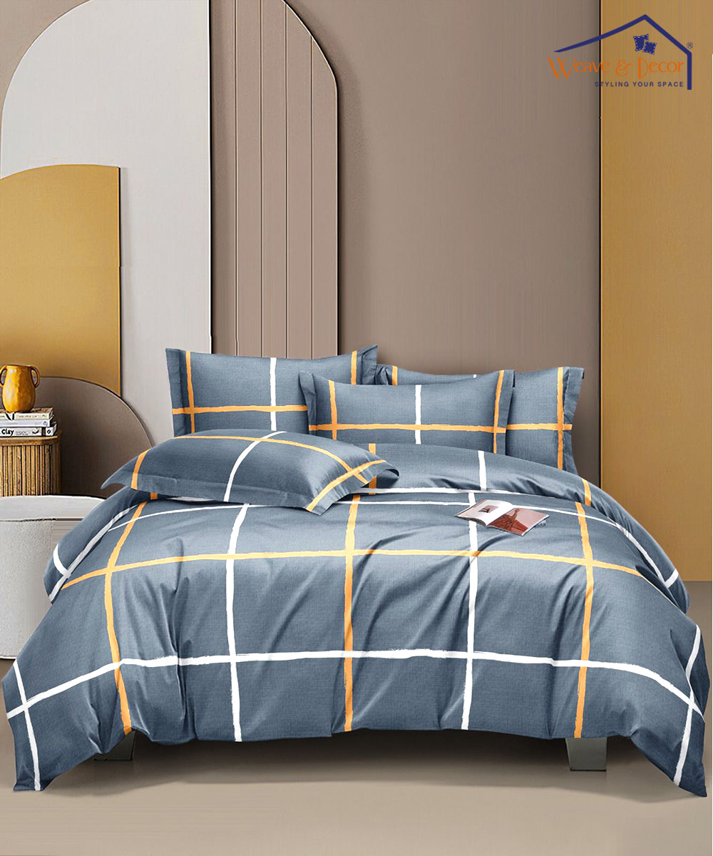 Modern MatrixFlat Double Bedsheet With 2 Pillow Covers