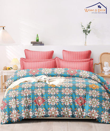 Heritage Print Flat Double Bedsheet With 2 Pillow Covers