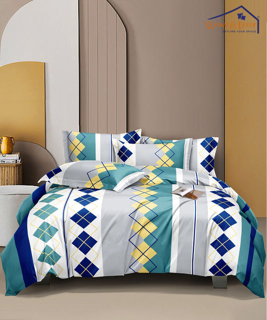 Multi Colour Single Bedsheet With 1 Pillow Cover