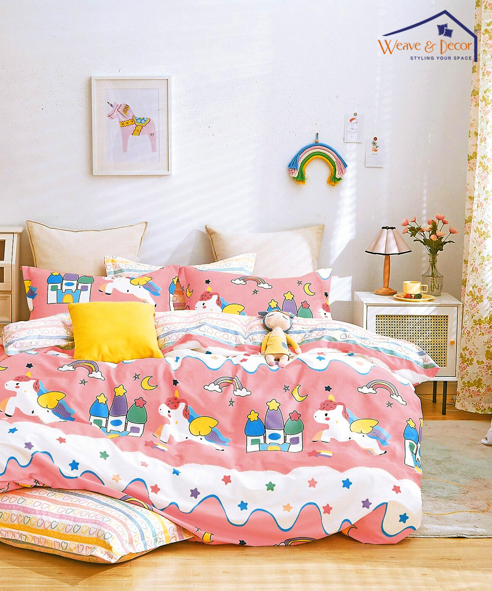 Unicorn Wonder Land Comforter Set With Bedsheet