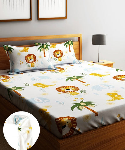 Wild Adventures Fitted Bedsheet With Pillow Cover