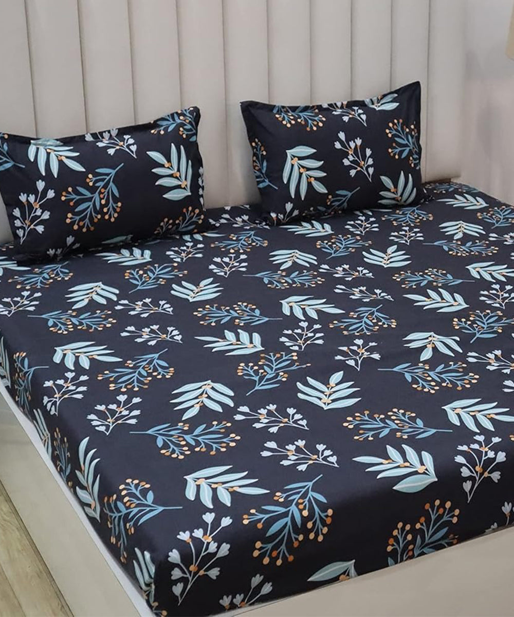 Floral Flat Double Bedsheet With 2 Pillow Cover