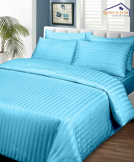 Sky Satin Stripe Quilt / Blanket / Razai / Duvet Covers