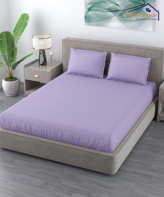 Lavender Super King Fitted Bedsheet With 2 Pillow Covers
