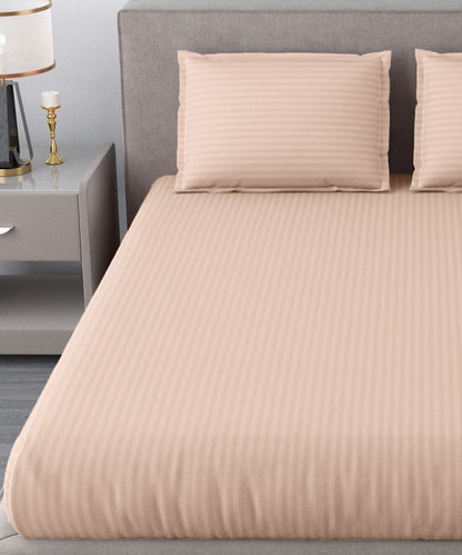 Cream King fitted Bedsheet With 2 Pillow Covers