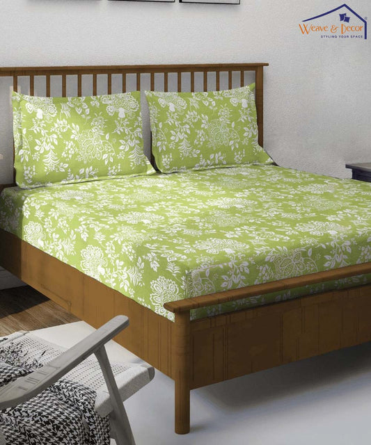 Spring Leaf  Flat Bedsheet With Pillow Covers