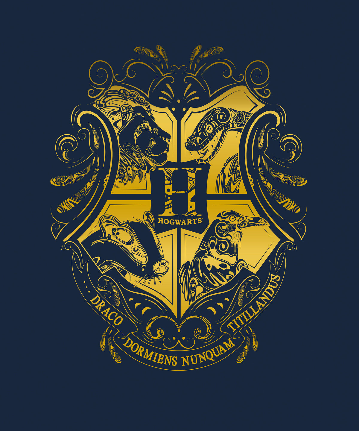 Harry Potter Hogwarts Crest Bedsheet with 2 Pillow Covers