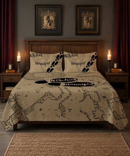 Harry Potter Magical Footprints Bedsheet with 2 Pillow Covers