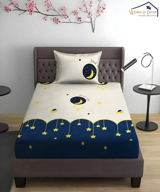 Celestial Charm Kids Flat Bedsheet With Pillow Covers