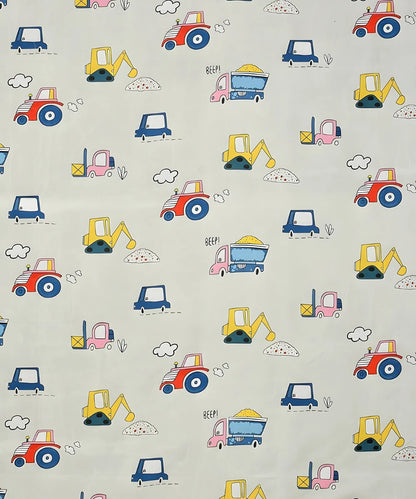 Wheels on the Go Kids Flat Bedsheet With Pillow Covers