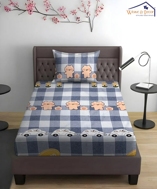 Cute Kids Kids Flat Bedsheet With Pillow Covers