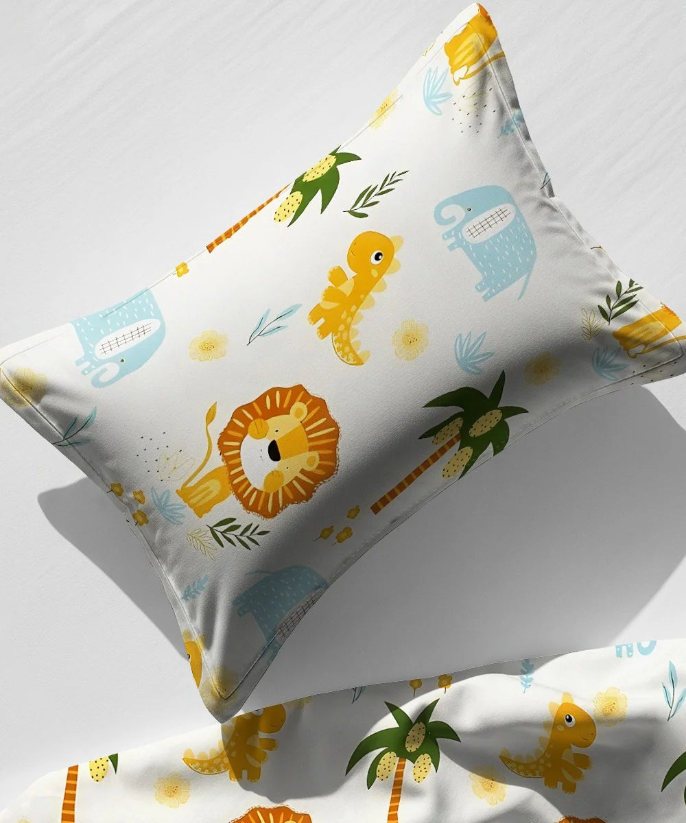 Wild Adventures Kids Flat Bedsheet With Pillow Covers