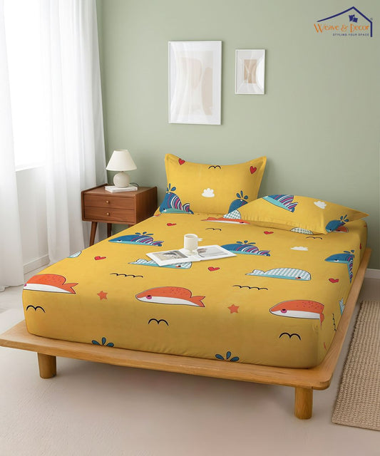 Little Ocean Buddies Kids Flat Bedsheet With Pillow Covers