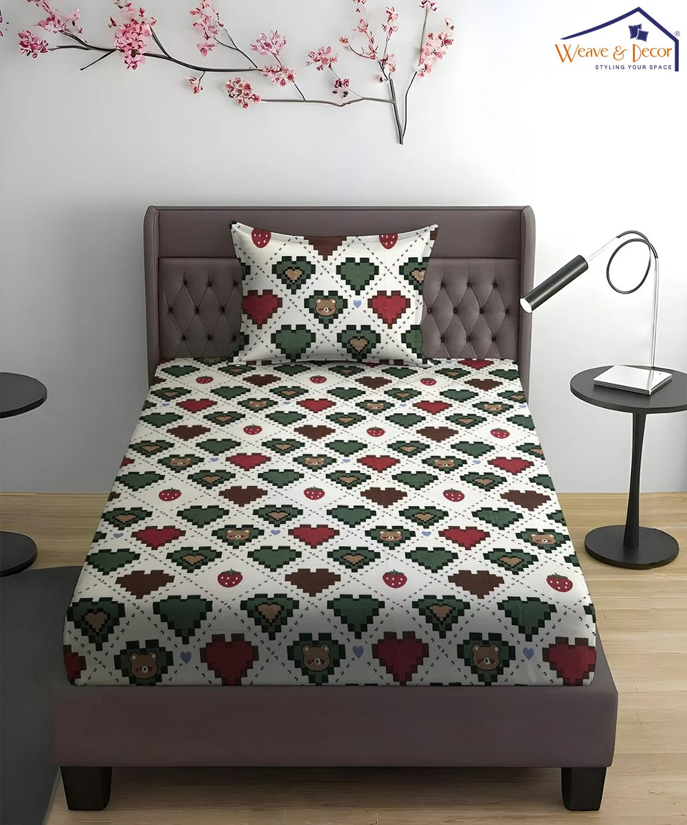 Retro Heartland Kids Flat Bedsheet With Pillow Covers