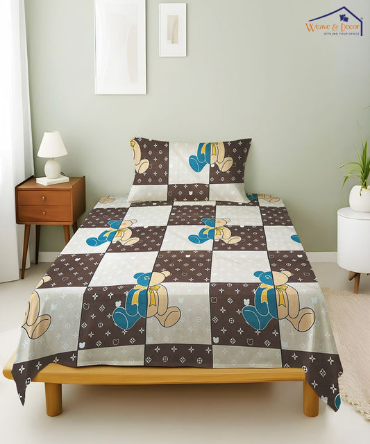 Coco Cub Kids Flat Bedsheet With Pillow Covers