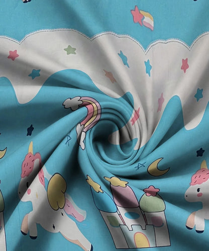 Unicorn Dreamland Sky Kids Flat Bedsheet With Pillow Covers