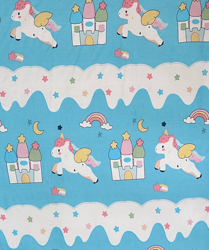 Unicorn Dreamland Sky Kids Flat Bedsheet With Pillow Covers