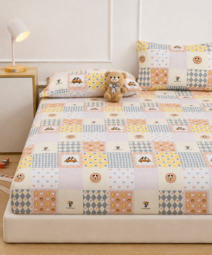 Sweet Bear Dreams Kids Bedsheet With Pillow Covers