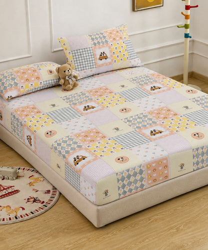 Sweet Bear Dreams Kids Bedsheet With Pillow Covers