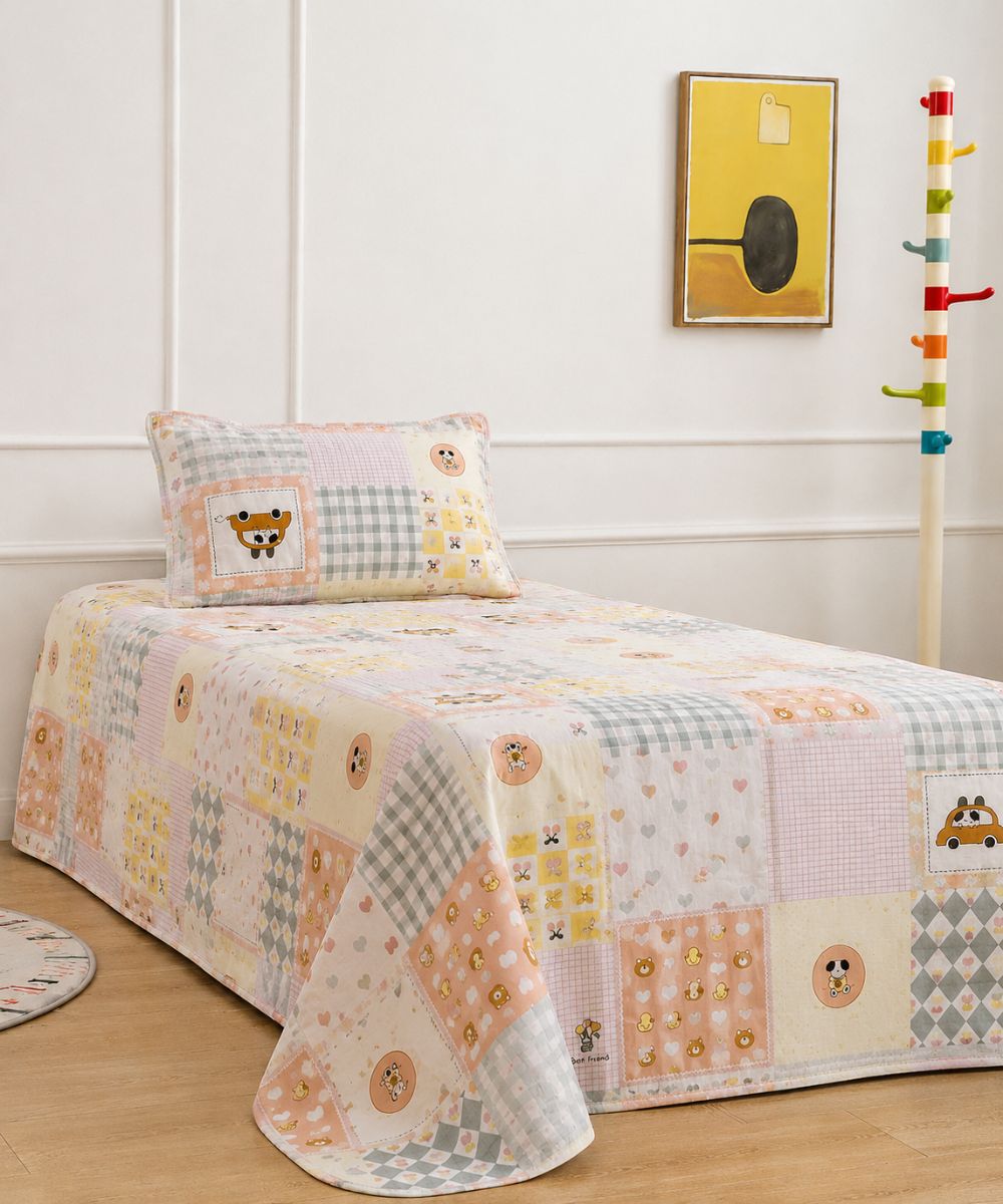 Sweet Bear Dreams Kids Bedsheet With Pillow Covers