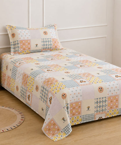 Sweet Bear Dreams Kids Bedsheet With Pillow Covers