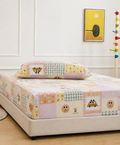 Sweet Bear Dreams Kids Bedsheet With Pillow Covers
