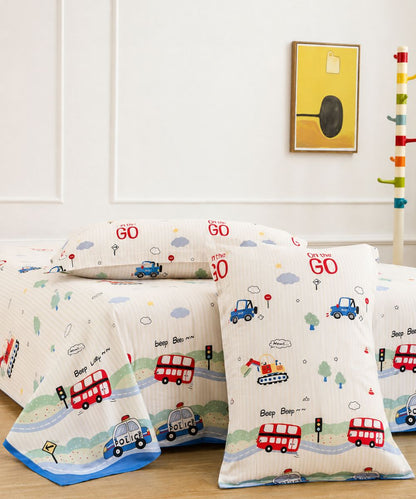 City Ride Kids Bedsheet With Pillow Covers