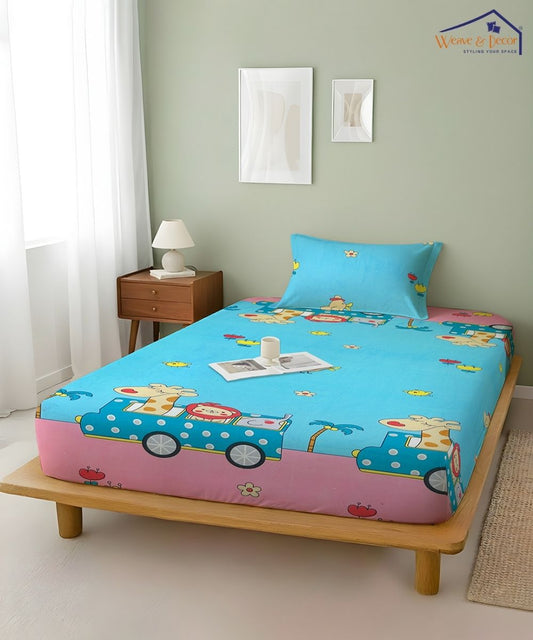 Safari Adventure Kids Kids Bedsheet With Pillow Covers