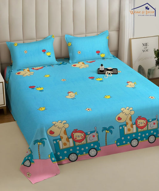 Safari Adventure Kids Kids Bedsheet With Pillow Covers