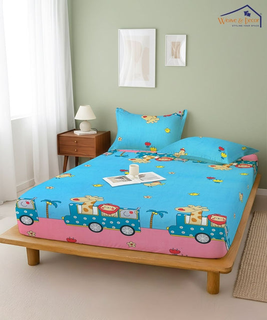 Safari Adventure Kids Kids Bedsheet With Pillow Covers